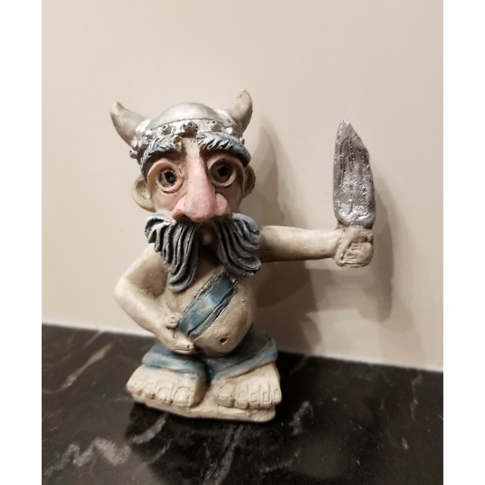 Vintage Small Viking Figurine Hand Made in NORWAY 2.5"